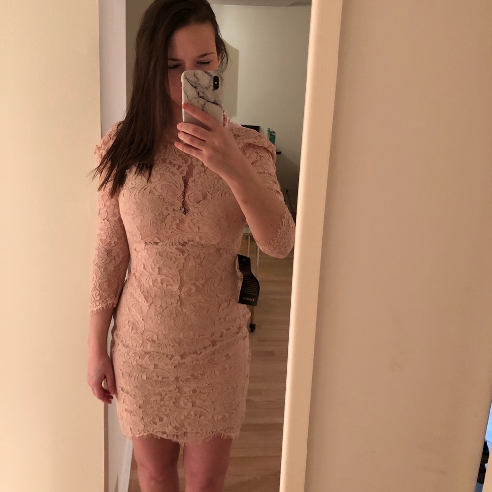 Pink lace dress from BEBE